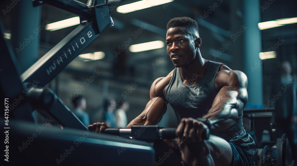 Athlete in Intense Training. Gym Workout Athlete in Intense Training. Gym Workout