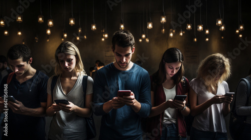 Lost in Smartphones. Social Media Obsession. Ignoring the Real World