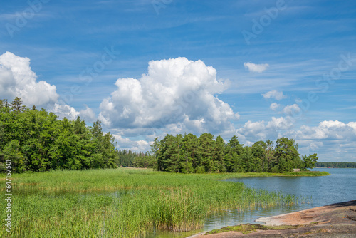 Coastal view in summer, Linlo, Kirkkonummi, Finland photo