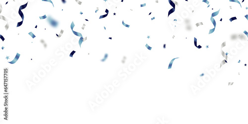 beautiful blue confetti background for celebration party Vector illustration