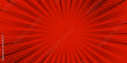 Halftone Pop Art Style Star Explosion Pattern Cartoon Light Effect Background. Vintage tone color. Vector illustration. wow gradient design banner