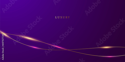 purple abstract background with luxury golden elements vector illustration