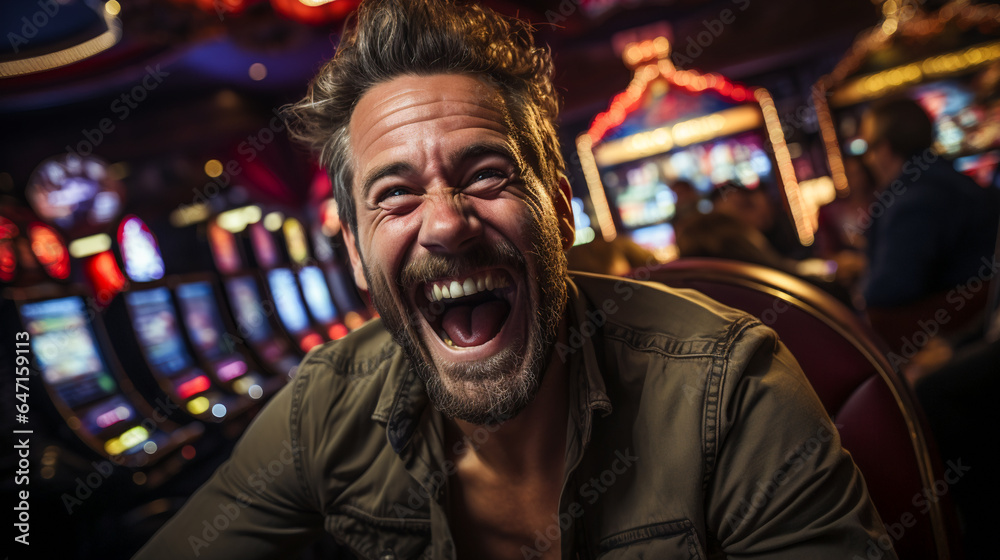 Fototapeta premium Casino Jackpot Joy. Slot Machine Triumph