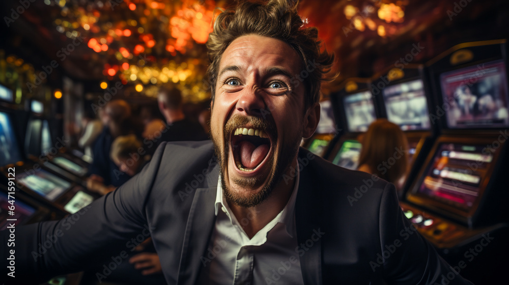 Fototapeta premium Casino Jackpot Joy. Slot Machine Triumph