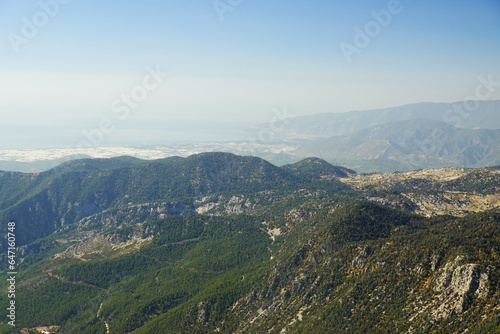 The panorama from Tahtali mountain, Antalya provence, Turkey
