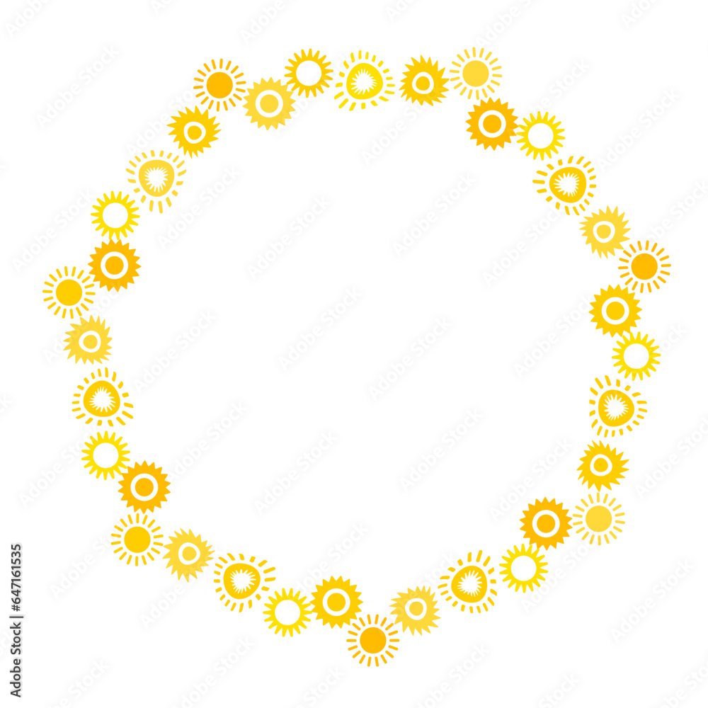 art design sun icon round frame art design sun icon round frame