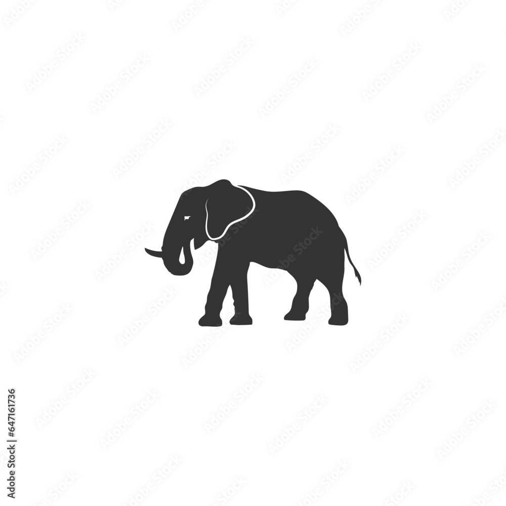 Elephant flat icon on white background vector illustration sign