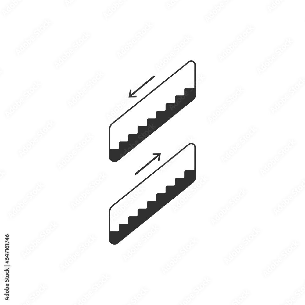 Escalator icon in flat style. Vector