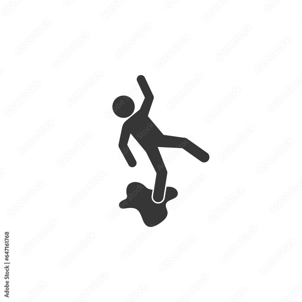 Fallen person vector icon isolated on white background