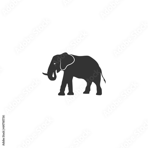 Elephant flat icon on white background vector illustration sign