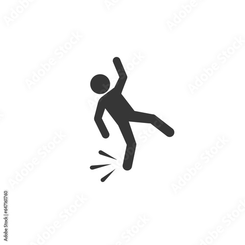 Fallen person vector icon isolated on white background
