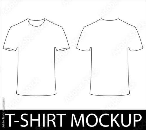 T shirt design template. Empty t-shirt mockup. Short sleeve plain shirt project.