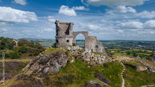 Abandoned castle folly on a hill