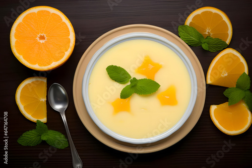 Orange Honey Panna Cotta, citrus infused dessert in a ramekin