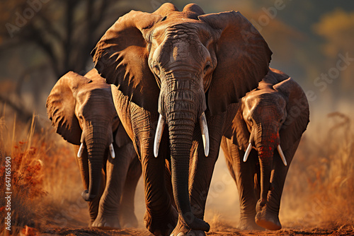 Three elephants on National Park