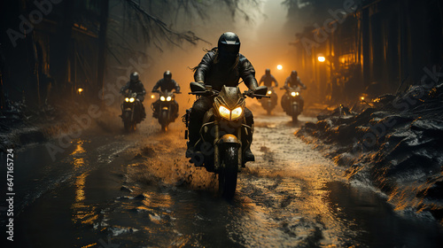 group of motorcycle riders riding together