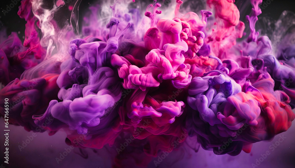 Purple Smoke and Liquid Emanating from an Enigmatic Source, An Abstract Delight