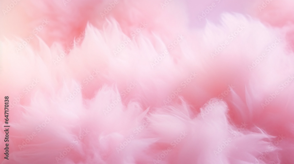 Colorful pink fluffy cotton candy background soft cotton