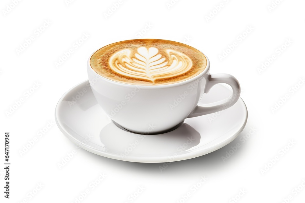 Coffee and Cappuccino Cups on White Background Coffee and Cappuccino Cups on White Background