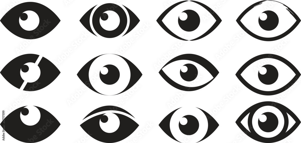 Eye icon set. Collection of eye symbol sign Eye icon set. Collection of eye symbol sign