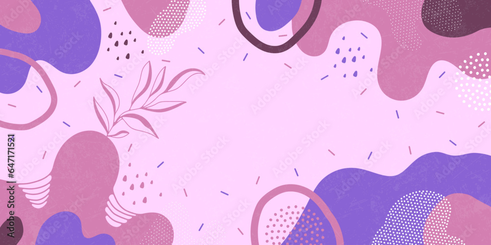 Cute doodle pattern background with abstract shapes and dots. Modern vector pattern for Banner, Flyer, Cover...	