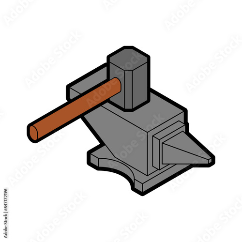 Hammer and Anvil isolated. Blacksmith tool.