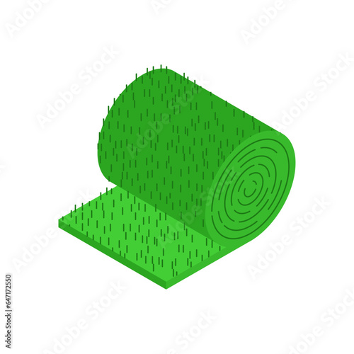 Rolled lawn isolated. Vector illustration