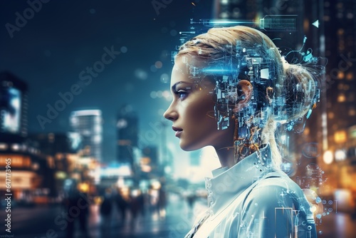 artificial intelligence in the image of a girl, technologies of the future. © Irina