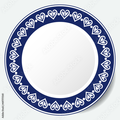 Round Frame, workpiece for your design. Ornamental elements and motifs of Kazakh, Kyrgyz, Uzbek, national Asian decor for plate, textile and print design. Circle frame. Vector. 