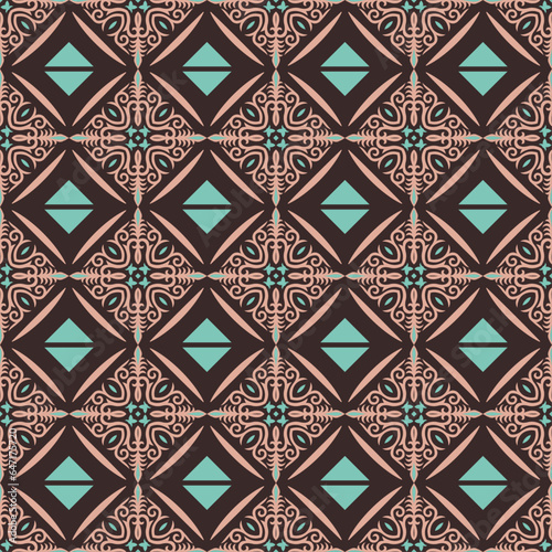 Seamless Asian pattern of the nomads of Central Asia and Kazakhstan, Kyrgyzstan. Nomadic ethnic stamp style. Asian ornaments.	