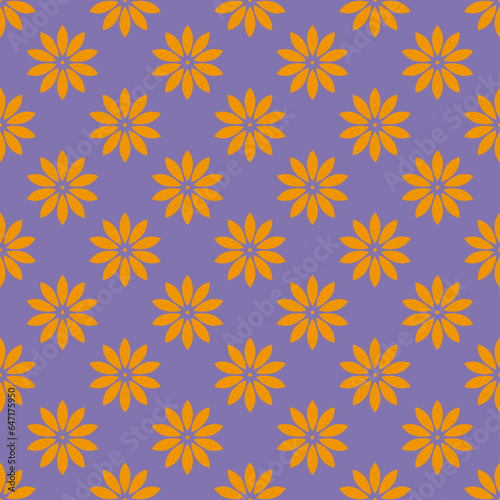 Decorative seamless pattern with ornamental and flowers. The ornament. Abstract texture designs can be used for backgrounds, motifs, textile, wallpapers, fabrics, gift wrapping, templates. Vector.