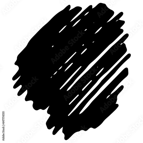 Grunge Hand Drawn Paint Stroke. Brush Scribble Vector Illustration.