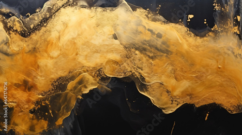 Dark gold hand painted alcohol ink background