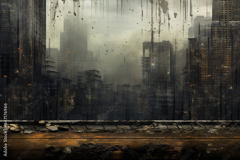 Fototapeta premium Grungy and distressed textures that capture a dystopian or post-apocalyptic vibe. background