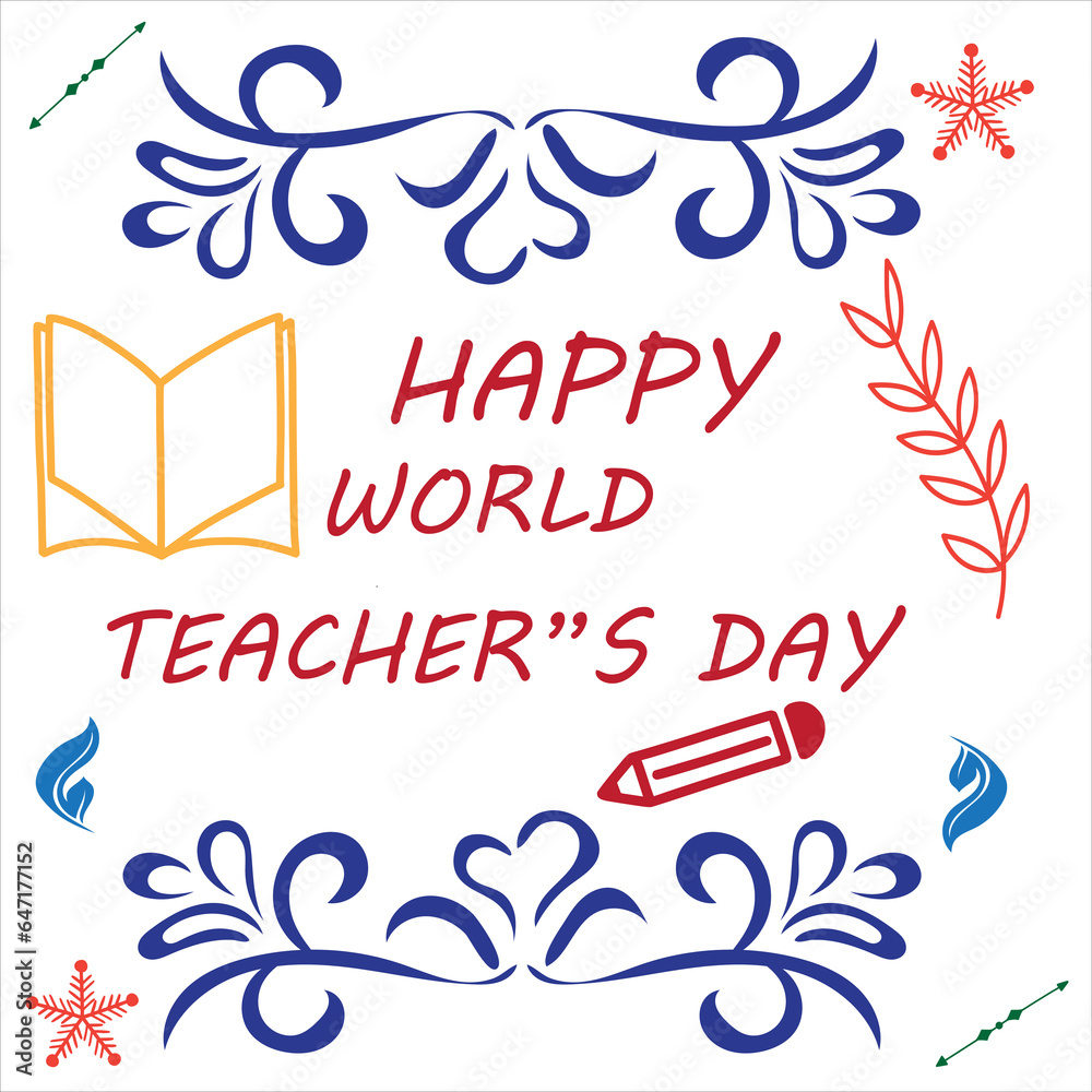 Teachers day concept hi-res stock photography and images World  Day Celebration, Happy  Stock Vector, Stock Illustration - Download Image Now - Happy world teachers day logo with student items Vector