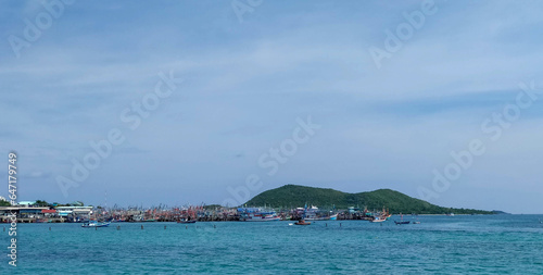 fishing boat in ocean at krabi thailand.