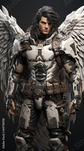 Beautiful Archangel full body. AI Generative