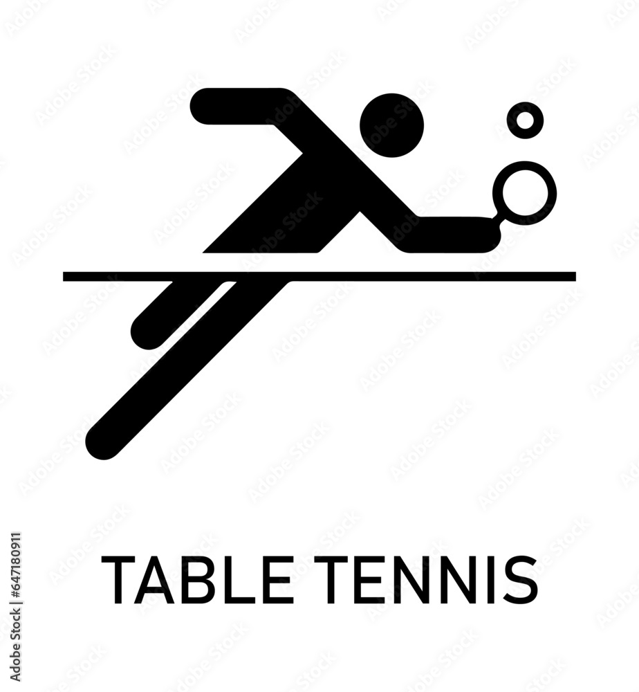 Summer sport icon. Vector isolated pictogram on white background with the names of sports disciplines. Games and sport. Table tennis Summer sport icon. Vector isolated pictogram on white background with the names of sports disciplines. Games and sport. Table tennis