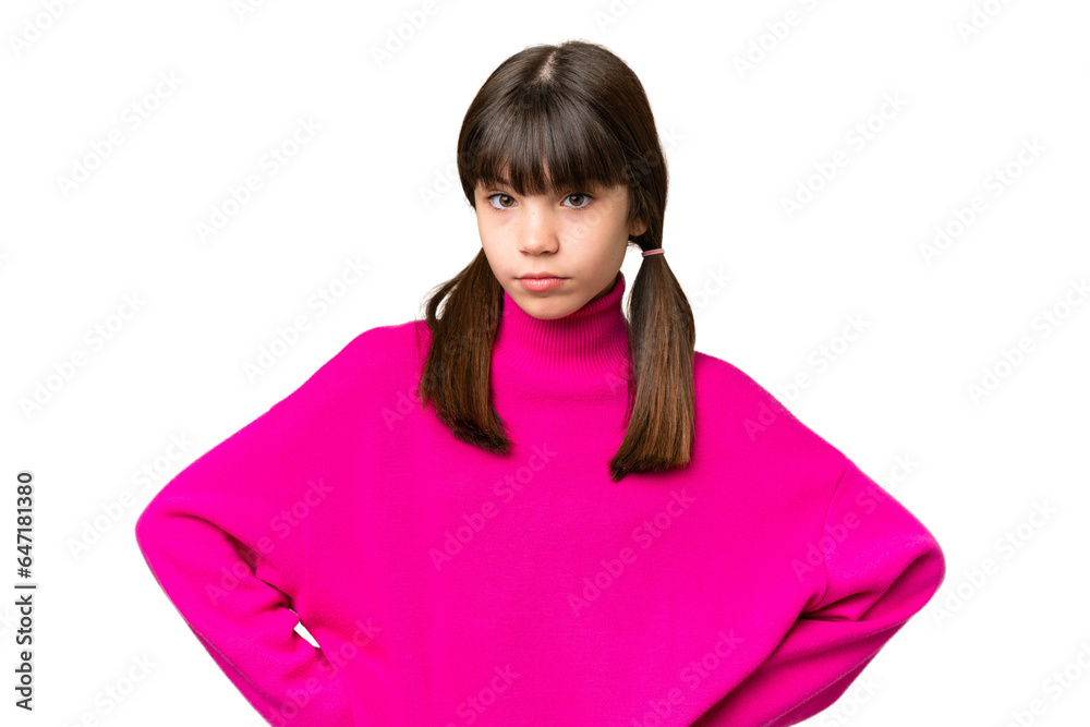 Little caucasian girl over isolated background angry Little caucasian girl over isolated background angry