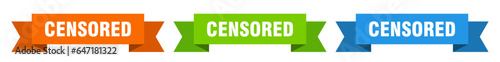 censored ribbon. censored isolated paper sign. banner