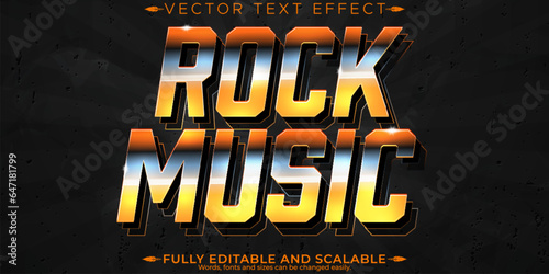 Editable vintage music text effect, retro 70s and 80s text style