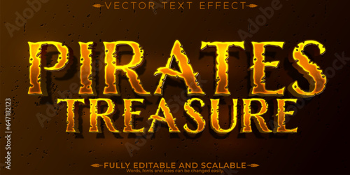 Pirates text effect, editable ship and adventure text style