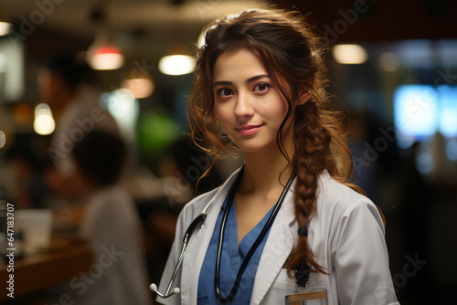 Close-up shot of a female doctor early in the morning in Asia