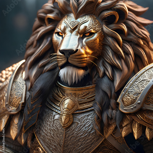 AI Art for Men Fantasy Warrior Series (Lion King)