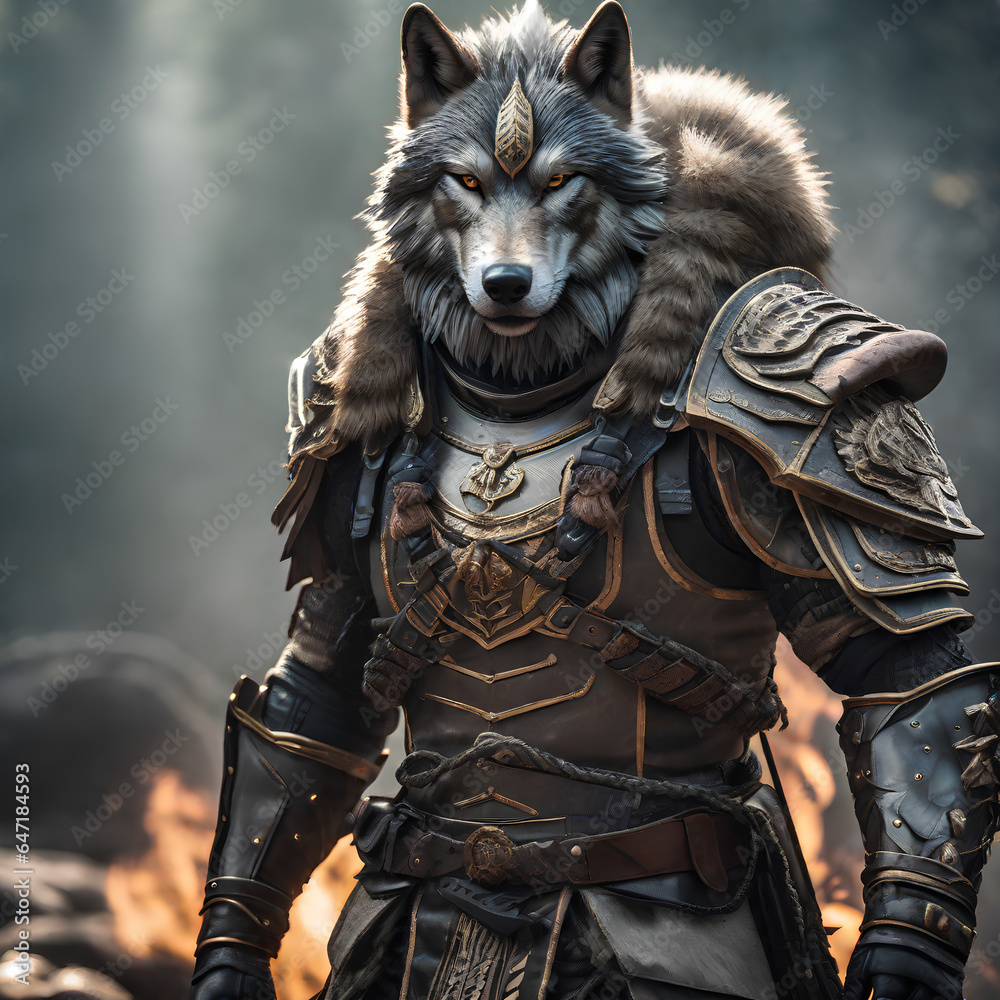 AI Art for Men Fantasy Warrior Series (Wolf Warlord)