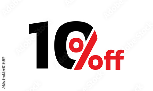 10% price off icon. 10 percent sale label, sign or tag. Discount, promotion banner design element. Vector illustration.