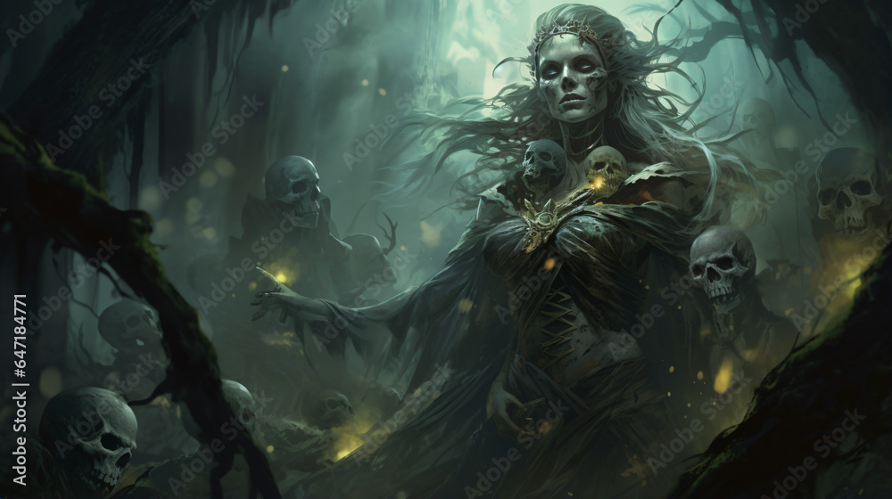 Elves were born from the magic of death magical illustration
