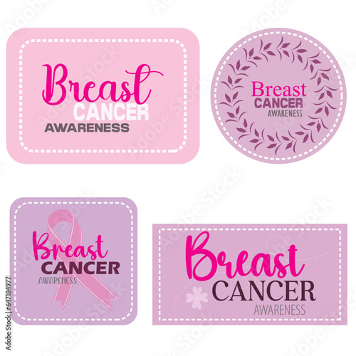 Happy International breast cancer day design background with pink ribbon and woman silhouette vector