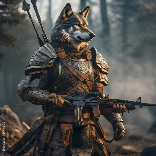 AI Art for Men Fantasy Warrior Series (Wolf Guard)