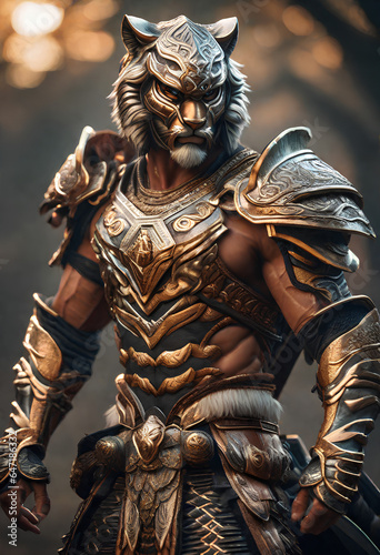 AI Art for Men Fantasy Warrior Series (Tiger Soul)